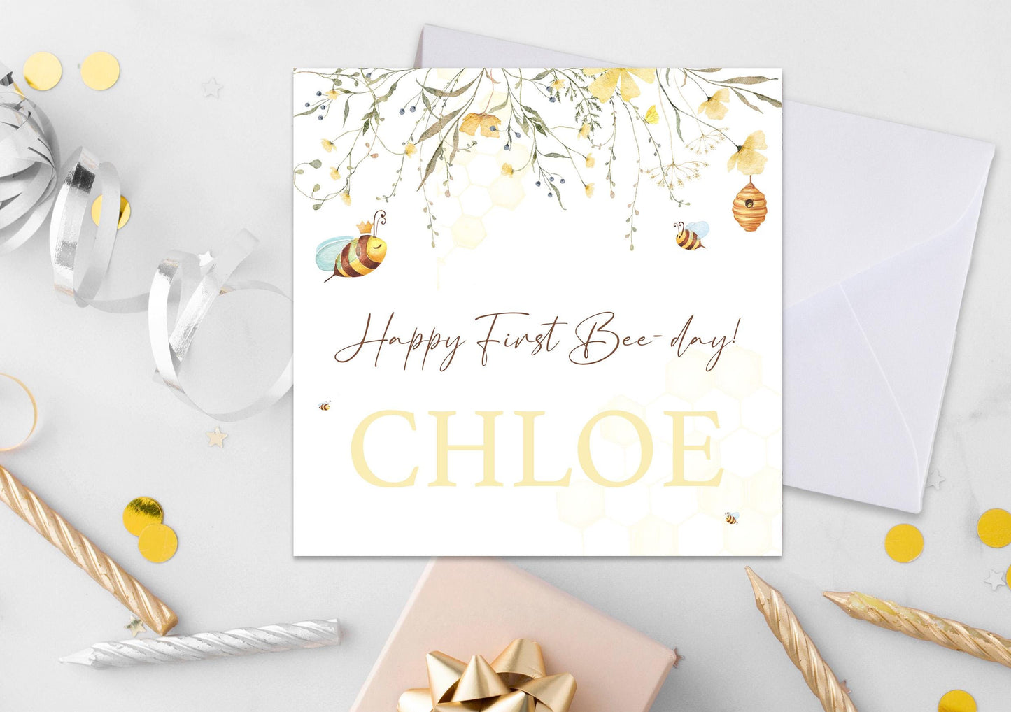 Personalised First Bee-day Birthday Party Welcome Sign